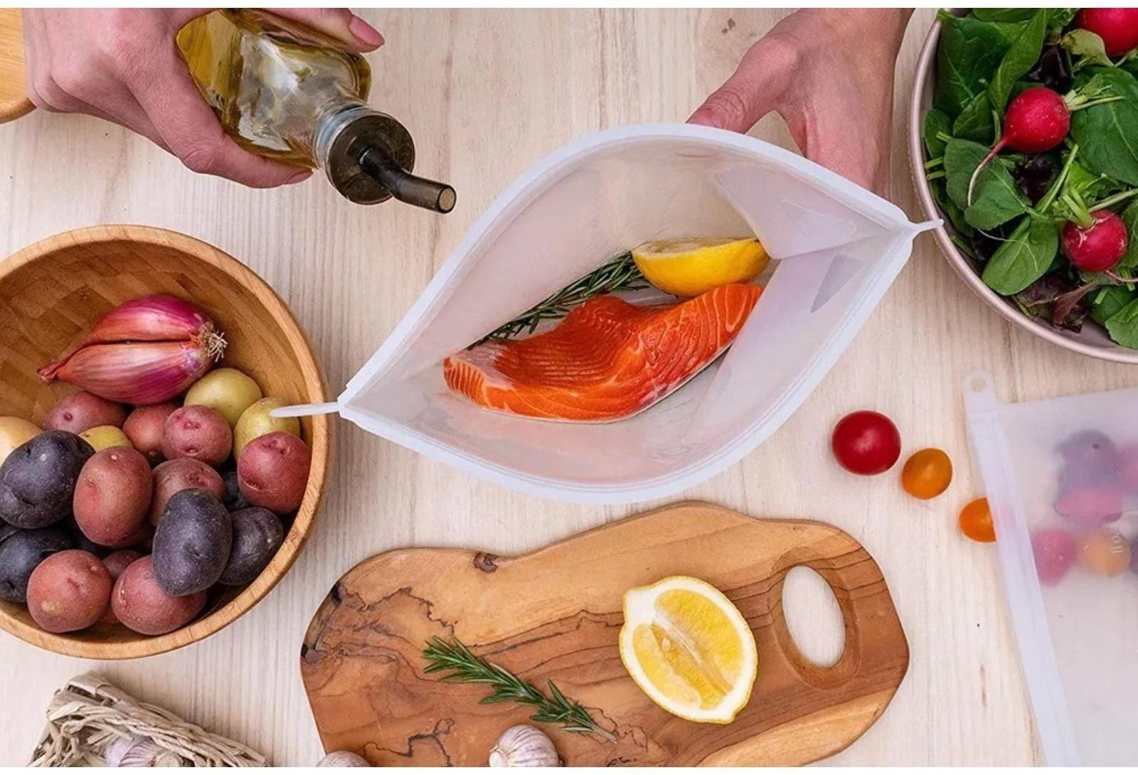 Силиконовый пакет zip lock, 21,5×18 см, 1,1 л, многофункциональный, герметичный, цвет МИКС