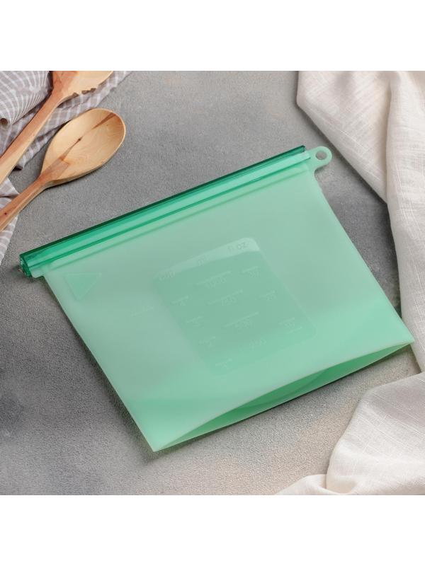 Силиконовый пакет zip lock, 21,5×18 см, 1,1 л, многофункциональный, герметичный, цвет МИКС