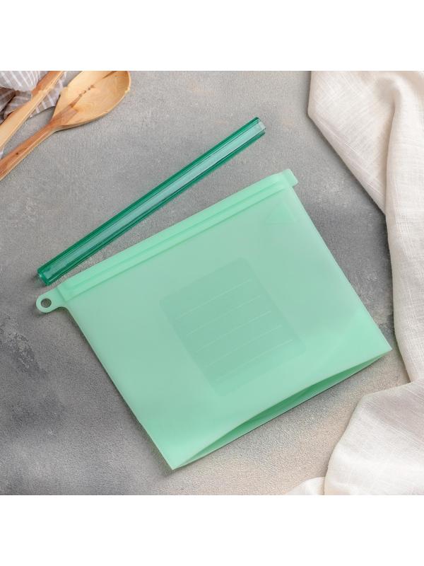 Силиконовый пакет zip lock, 21,5×18 см, 1,1 л, многофункциональный, герметичный, цвет МИКС