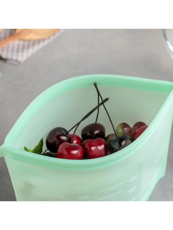 Силиконовый пакет zip lock, 21,5×18 см, 1,1 л, многофункциональный, герметичный, цвет МИКС