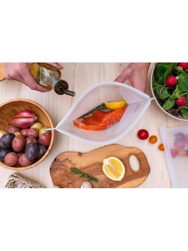 Силиконовый пакет zip lock, 21,5×18 см, 1,1 л, многофункциональный, герметичный, цвет МИКС