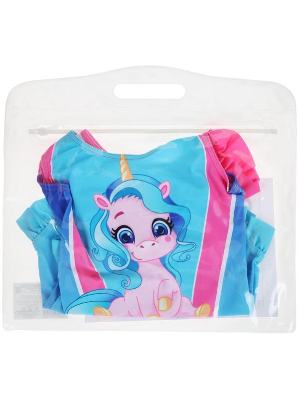 Купальник для девочек + шапочка, комплект, р. 32, рост 122 см, обхват 46-52 см