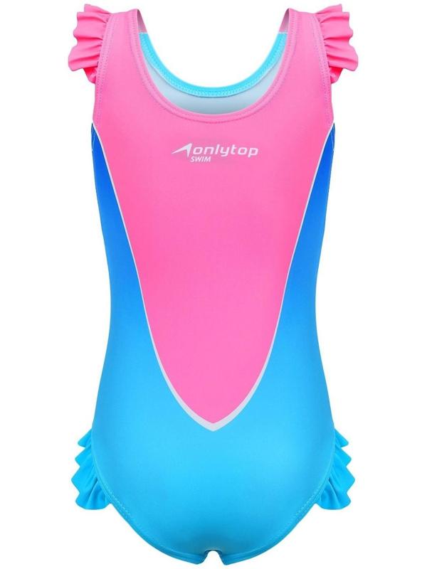 Купальник для девочек + шапочка, комплект, р. 32, рост 122 см, обхват 46-52 см