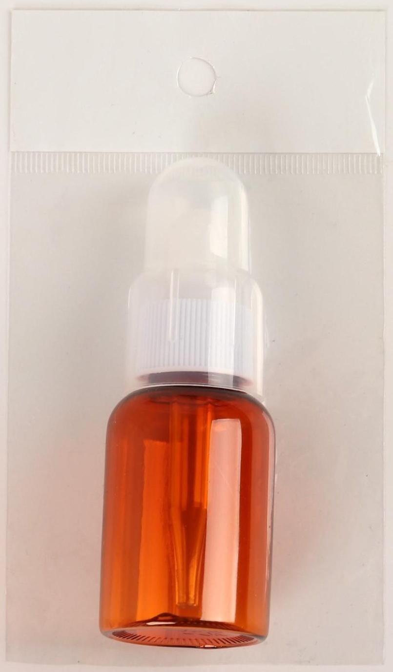 Бутылочка для хранения, с пипеткой, 35 мл, цвет коричневый/белый