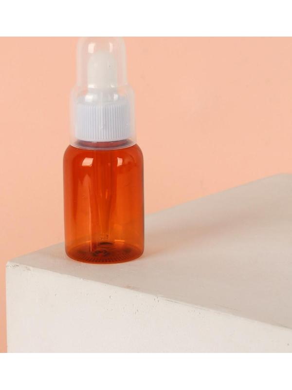 Бутылочка для хранения, с пипеткой, 35 мл, цвет коричневый/белый