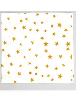 Салфетки бумажные «Звёзды», 33х33 см, набор 20 шт., цвет золотой