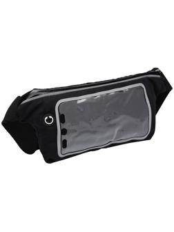 Спортивная сумка чехол на пояс LuazON, управление телефоном, отсек на молнии, чёрная