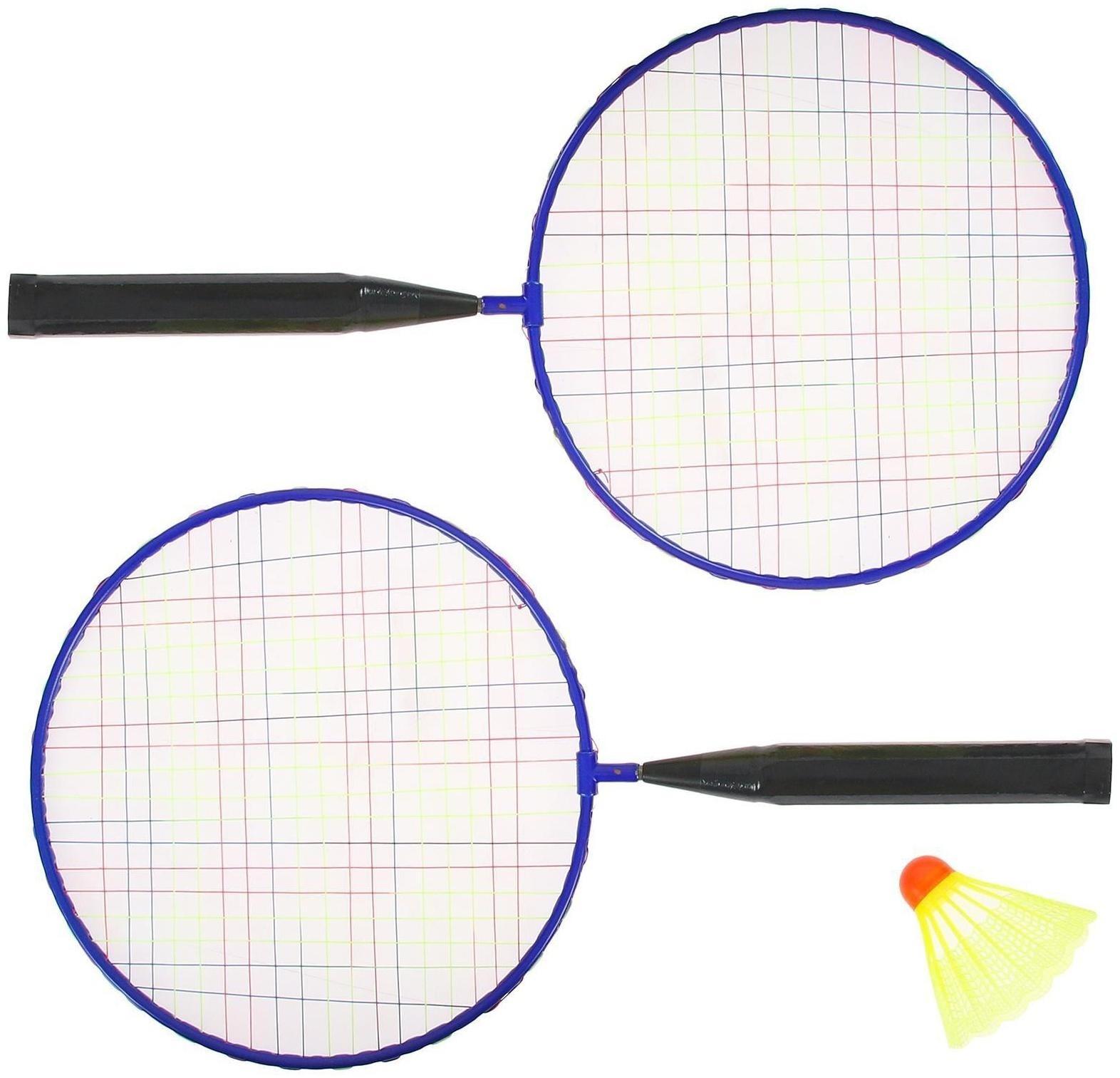 Набор для игры в бадминтон: 2 ракетки, волан, цвета МИКС