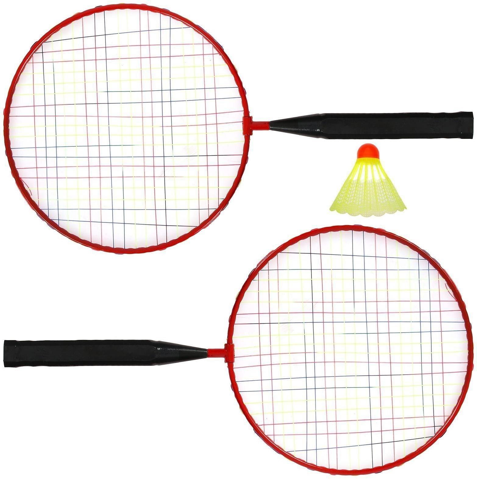 Набор для игры в бадминтон: 2 ракетки, волан, цвета МИКС