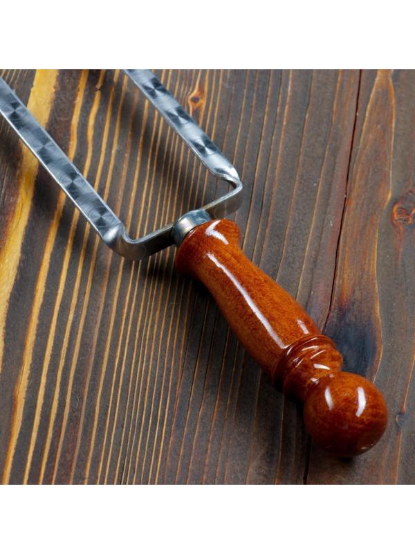 Двойной вилка-шампур с деревянной ручкой, 40 см