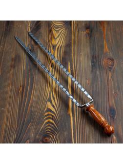 Двойной вилка-шампур с деревянной ручкой, 50 см