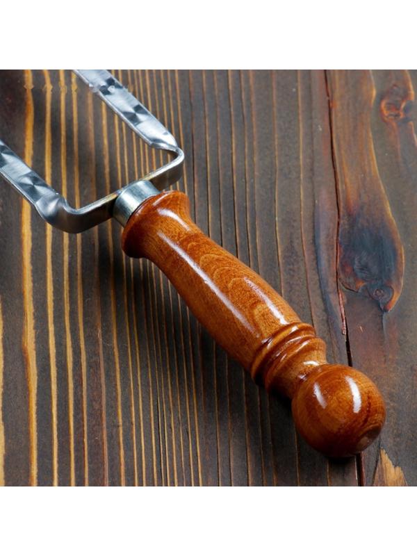 Двойной вилка-шампур с деревянной ручкой, 50 см