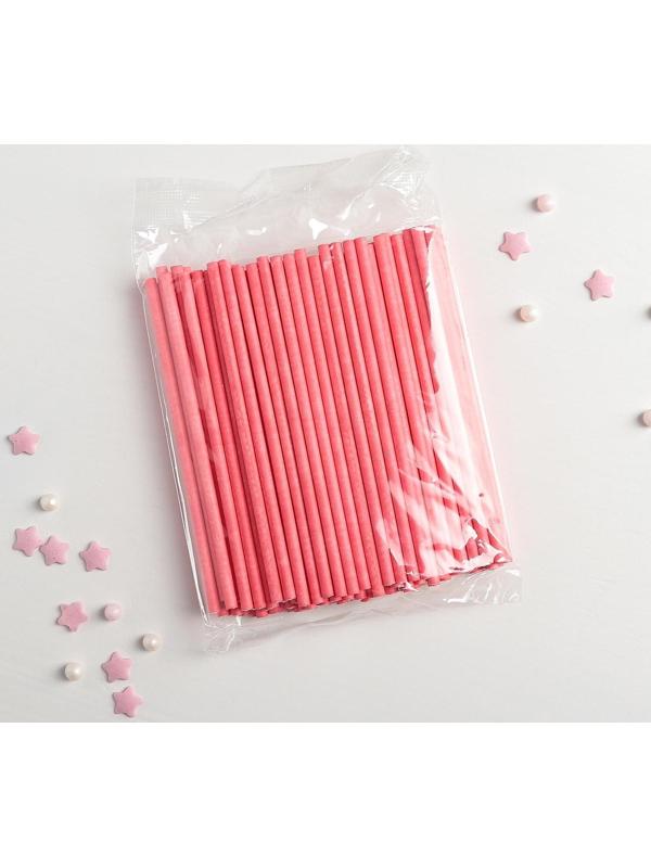 Палочки для кейкпопсов, 10×0,3 см, в наборе 100 шт, цвет розовый