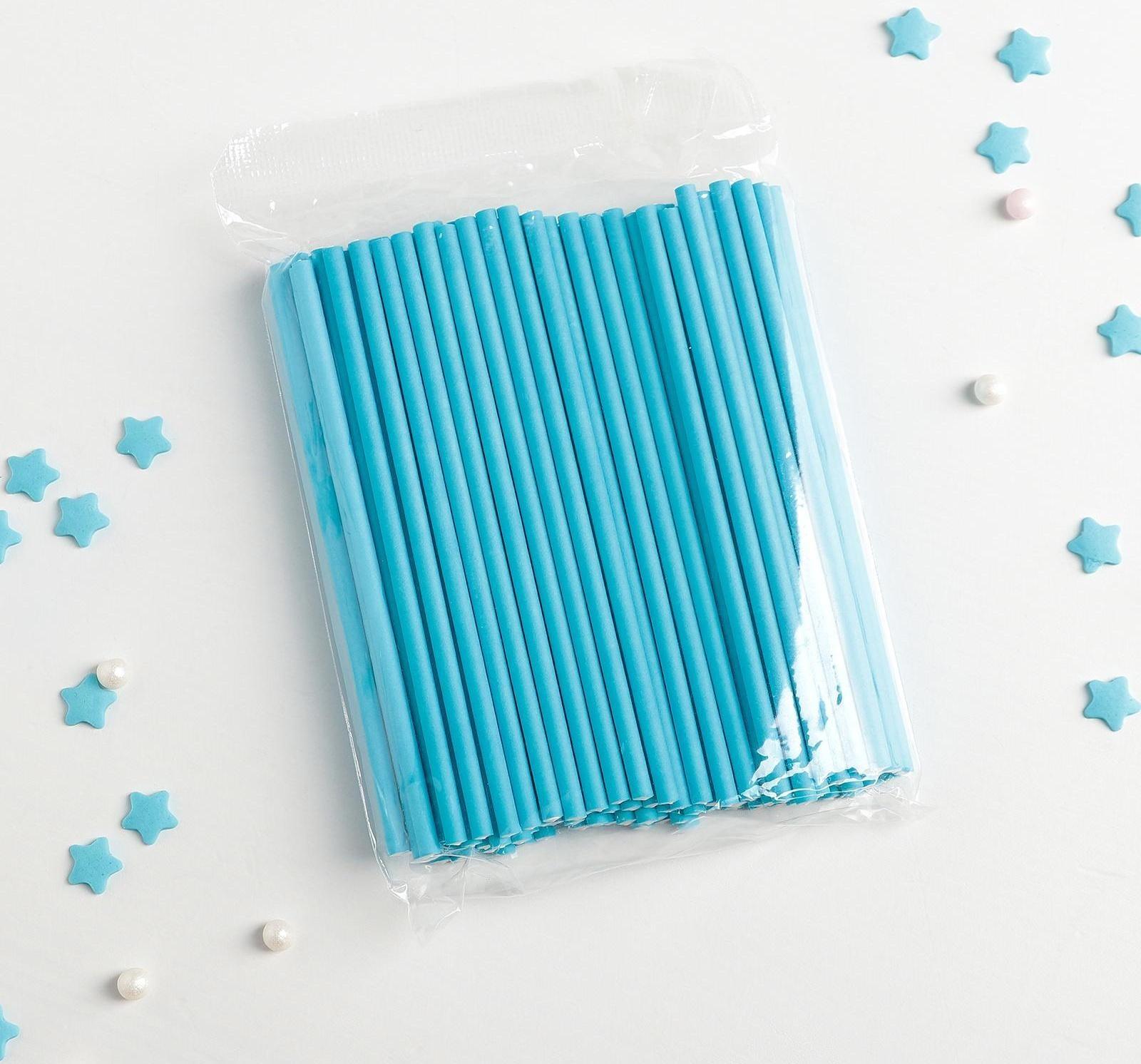 Палочки для кейкпопсов, 10×0,3 см, в наборе 100 шт, цвет синий