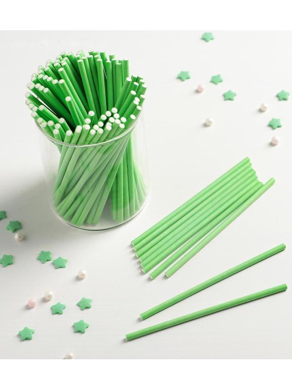 Палочки для кейкпопсов, 10×0,3 см, в наборе 100 шт, цвет зелёный