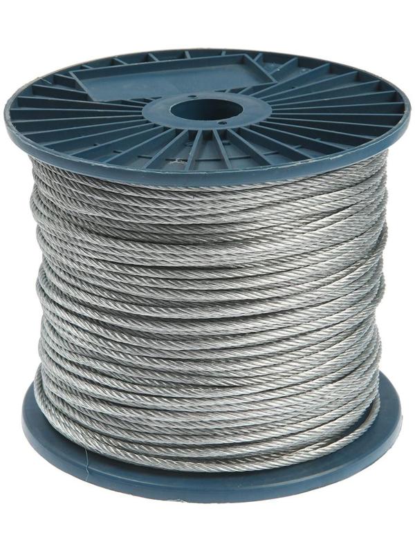 Трос стальной ТУНДРА krep, структура 6х7+FC, 4 мм, в катушке 200 м
