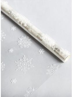 Плёнка глянцевая «Снежинки», белая, 1 × 5.2 м, 200 г