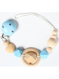 Держатель для пустышки «Сердечко», дерев., цвет голубой