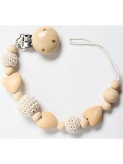 Держатель для пустышки «Сердце», дерев., цвет белый