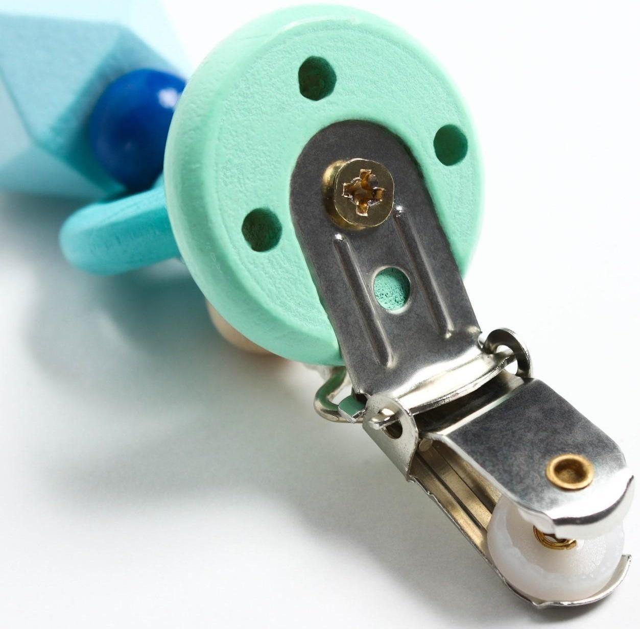 Держатель для пустышки «Колечко», дерев., цвет бирюзовый