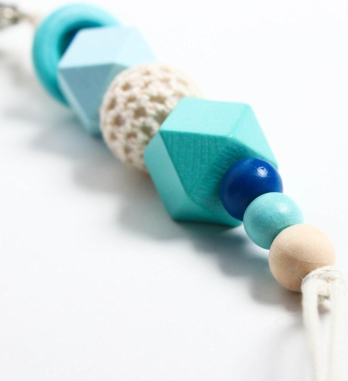 Держатель для пустышки «Колечко», дерев., цвет бирюзовый