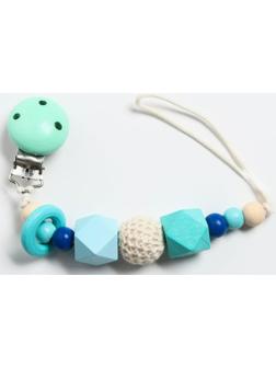 Держатель для пустышки «Колечко», дерев., цвет бирюзовый