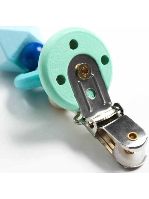 Держатель для пустышки «Колечко», дерев., цвет бирюзовый