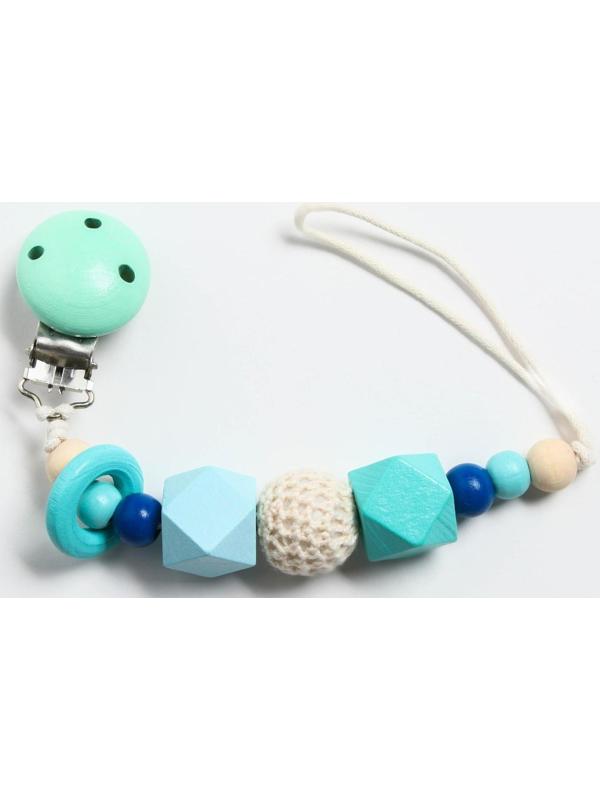 Держатель для пустышки «Колечко», дерев., цвет бирюзовый