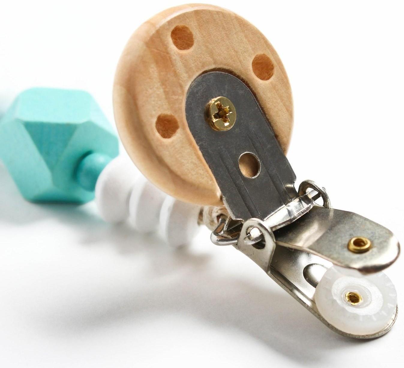 Держатель для пустышки «Радуга», дерев., цвет бирюзовый