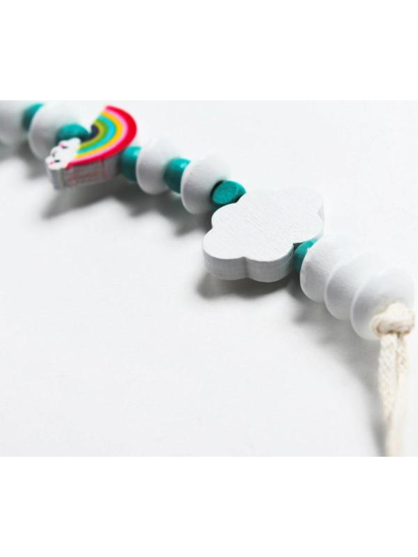 Держатель для пустышки «Радуга», дерев., цвет бирюзовый