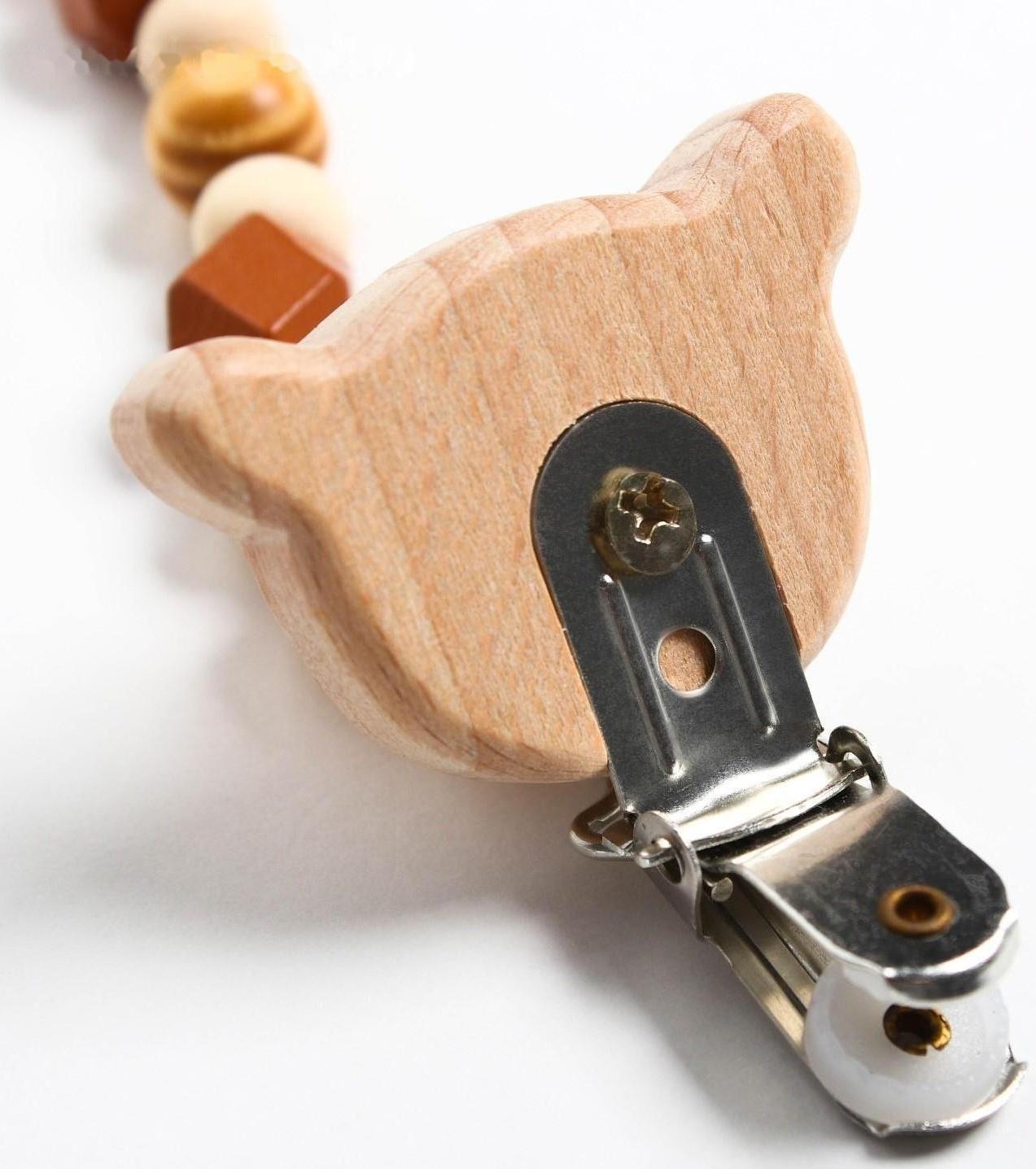 Держатель для пустышки деревянный, «Мишка»