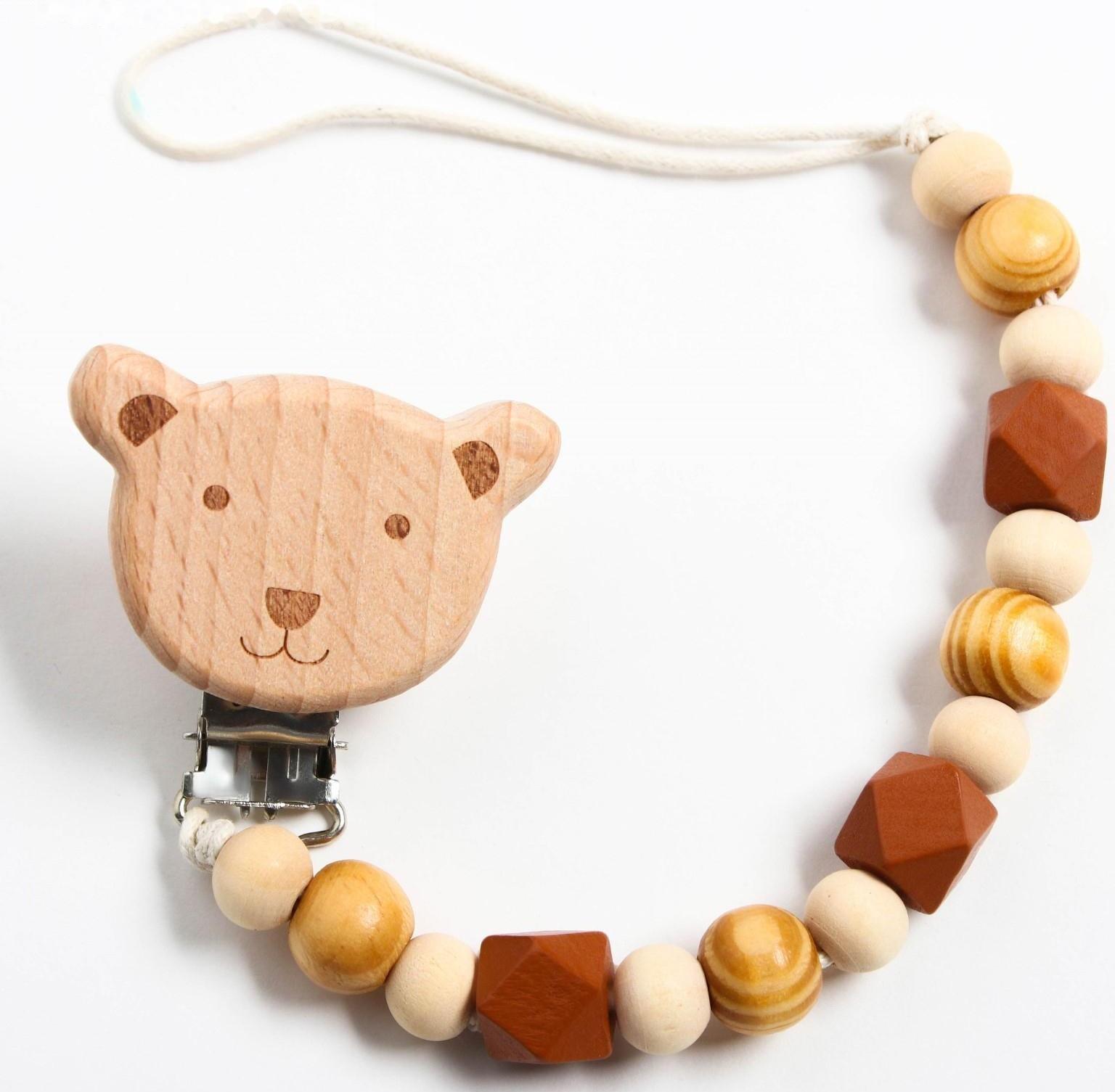 Держатель для пустышки деревянный, «Мишка»