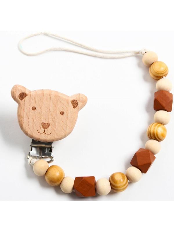 Держатель для пустышки деревянный, «Мишка»