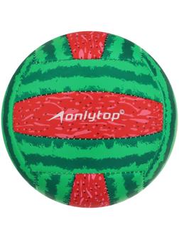 Мяч волейбольный ONLYTOP «Арбуз», ПВХ, машинная сшивка, 18 панелей, размер 2