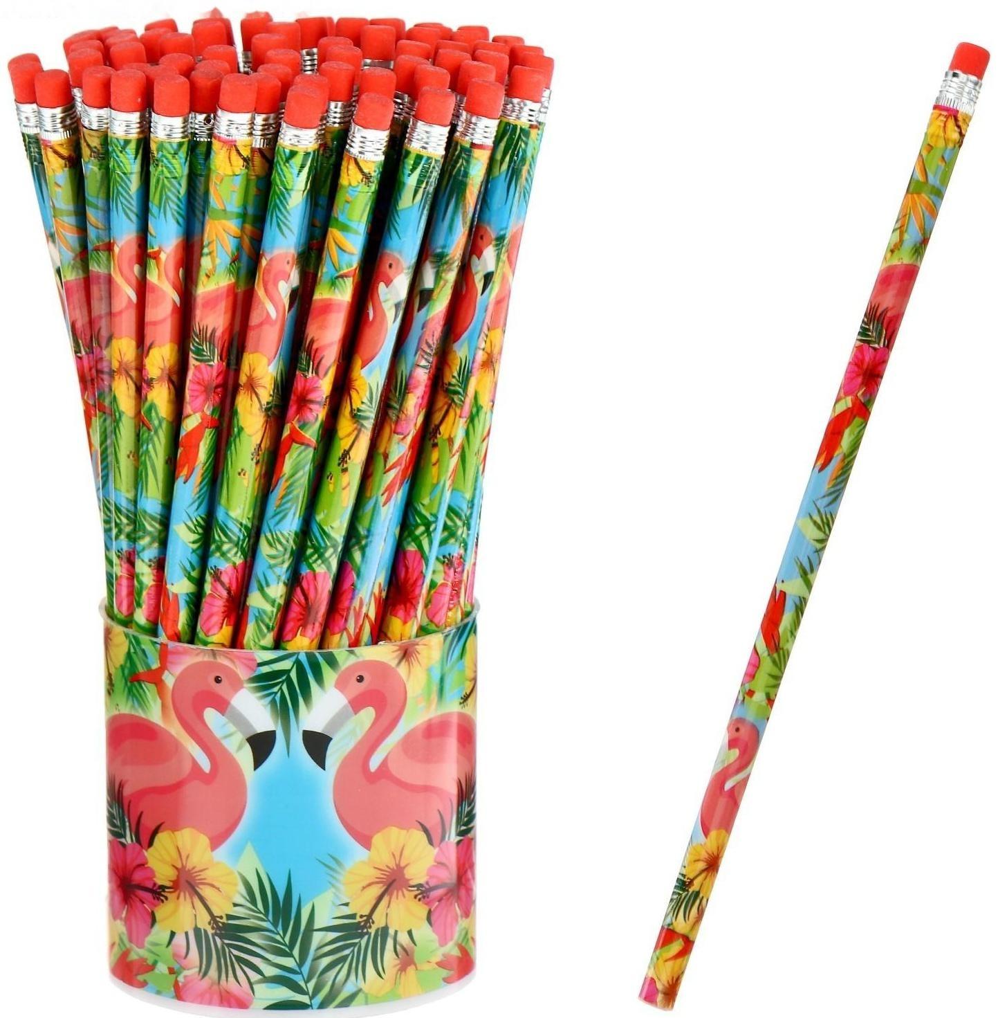 Карандаш чёрнографитный с ластиком 