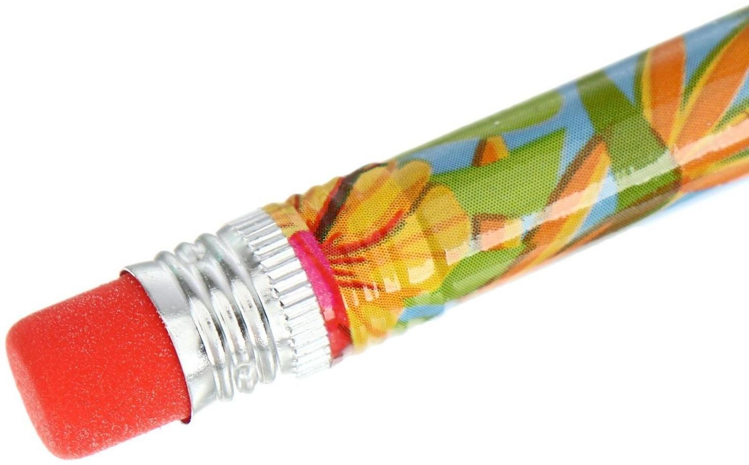 Карандаш чёрнографитный с ластиком 