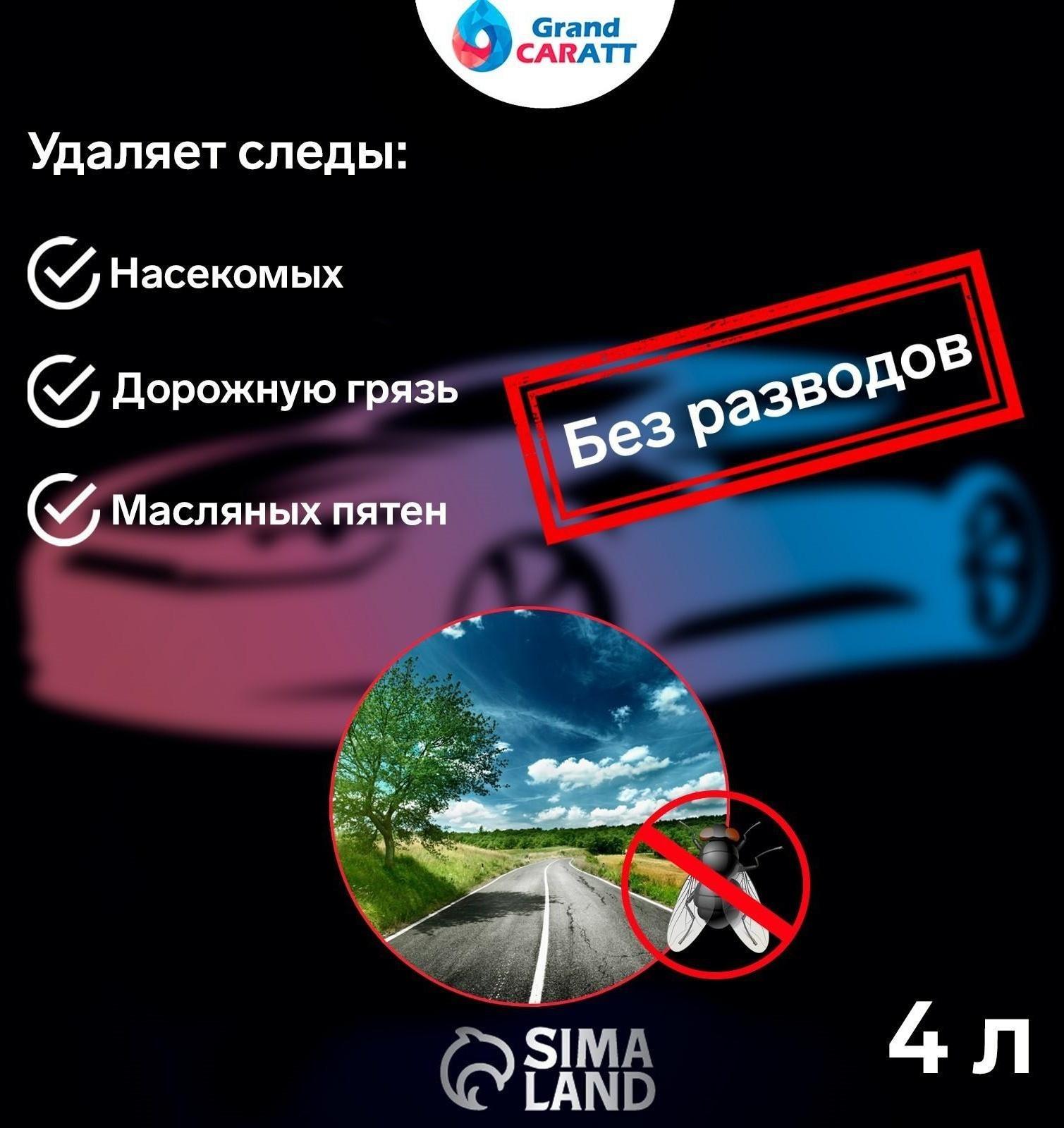 Омыватель стёкол Grand Caratt летний, Антимуха, Bubble Spray, 4 л