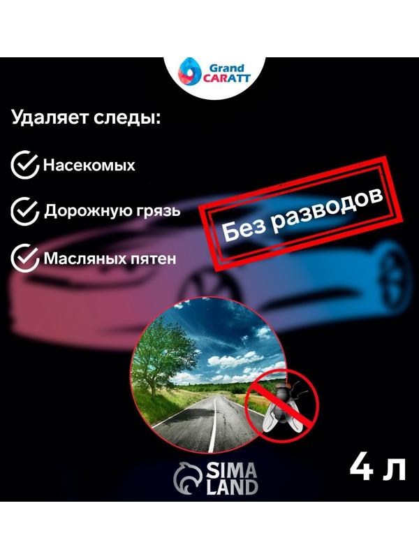 Омыватель стёкол Grand Caratt летний, Антимуха, Bubble Spray, 4 л