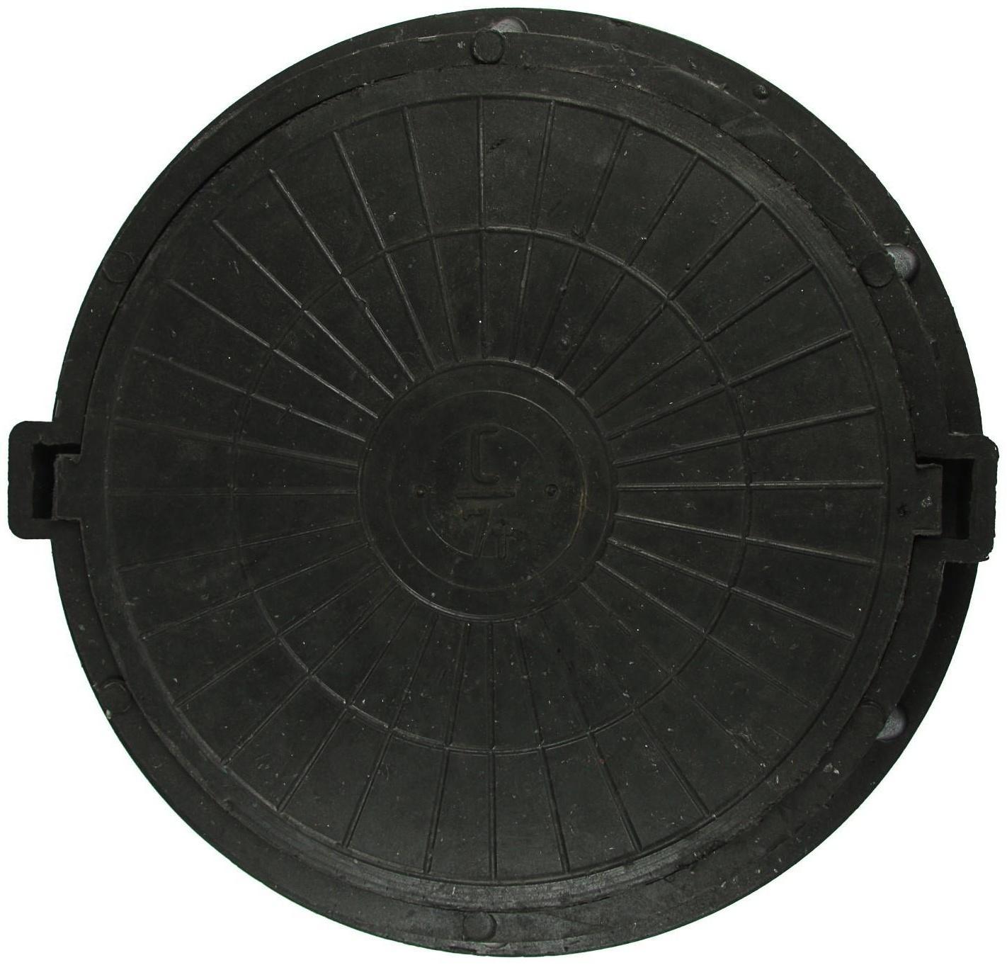 Люк полимерный, легкий, 70 кН, нагрузка до 7 т, черный