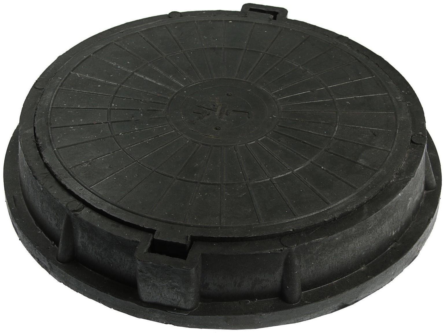 Люк полимерный, легкий, 70 кН, нагрузка до 7 т, черный