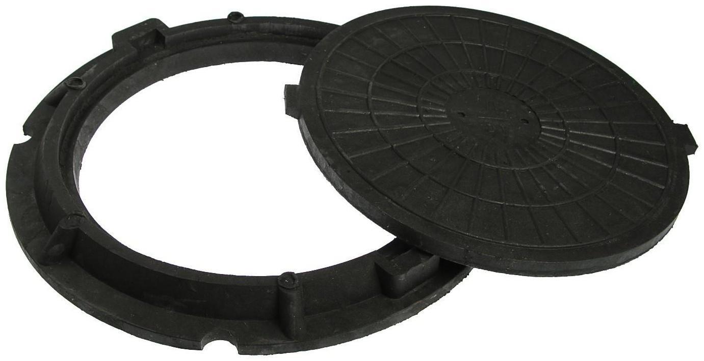 Люк полимерный, легкий, 30 кН, нагрузка до 3 т, черный