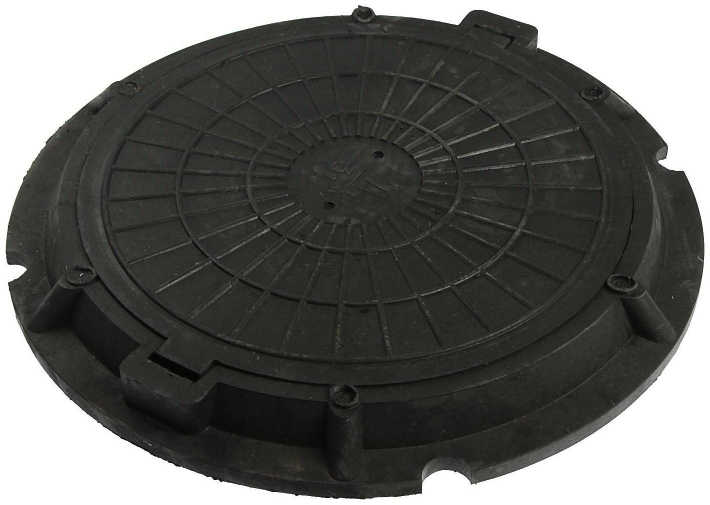 Люк полимерный, легкий, 30 кН, нагрузка до 3 т, черный