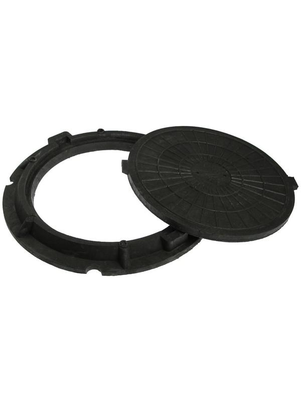 Люк полимерный, легкий, 30 кН, нагрузка до 3 т, черный