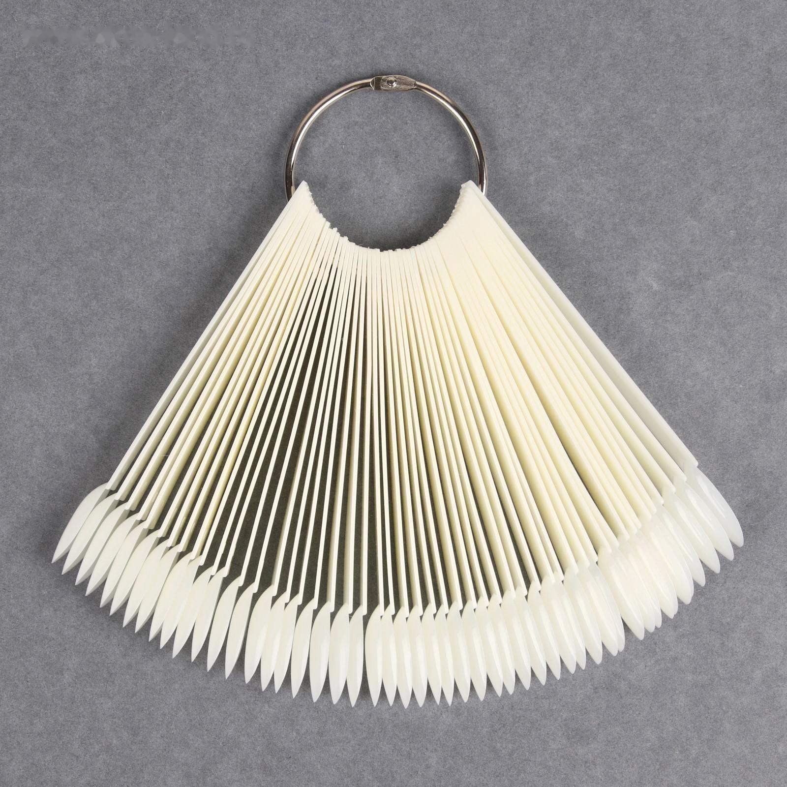 Палитра для лаков на кольце, 50 ногтей, форма овал, цвет «слоновая кость»