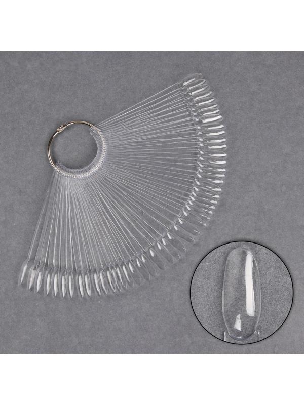 Палитра для лаков на кольце, 50 ногтей, форма овал, цвет прозрачный