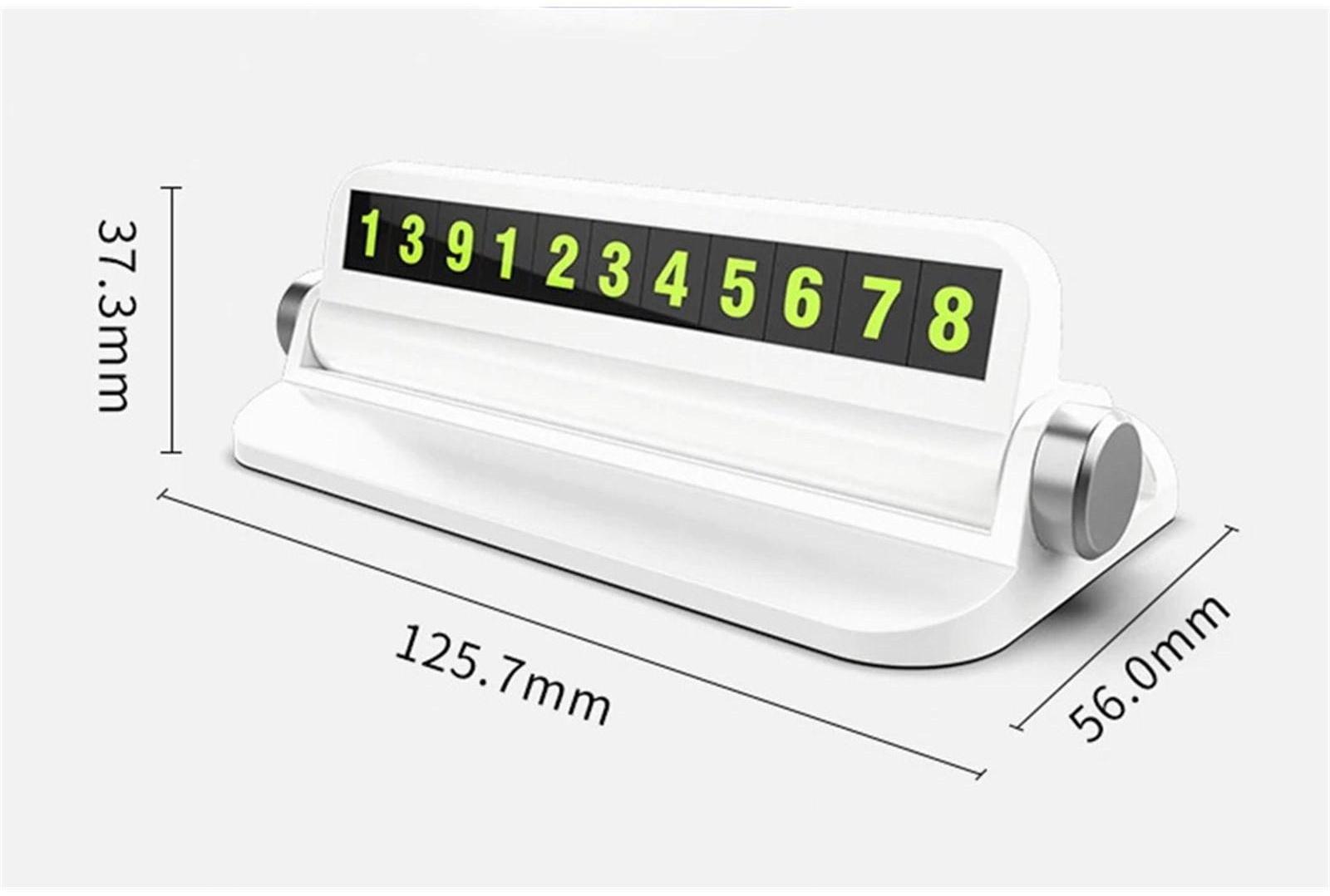 Табличка для номера телефона поворотная, люминесцентные цифры, белый