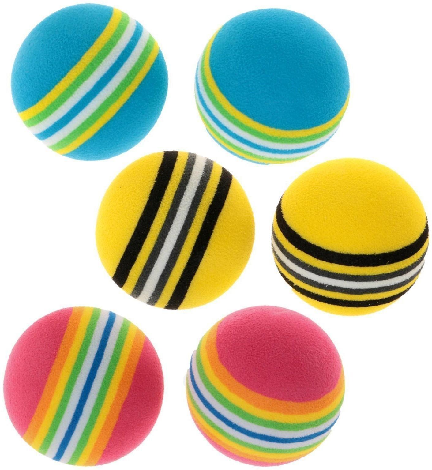 Набор из 2 игрушек «Полосатые шарики», диаметр шара 4.2 см (большие), микс цветов