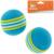 Набор из 2 игрушек «Полосатые шарики», диаметр шара 4.2 см (большие), микс цветов