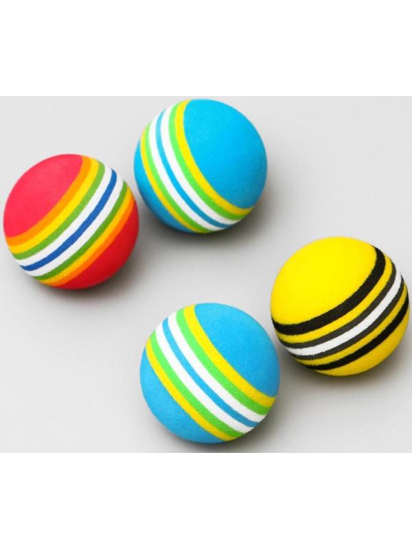 Набор из 2 игрушек «Полосатые шарики», диаметр шара 4.2 см (большие), микс цветов