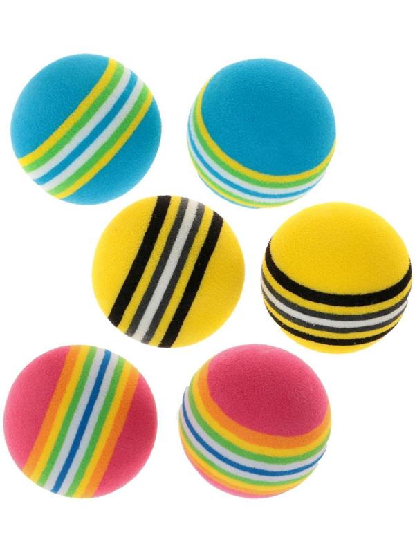 Набор из 2 игрушек «Полосатые шарики», диаметр шара 4.2 см (большие), микс цветов
